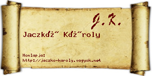 Jaczkó Károly névjegykártya