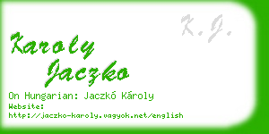 karoly jaczko business card